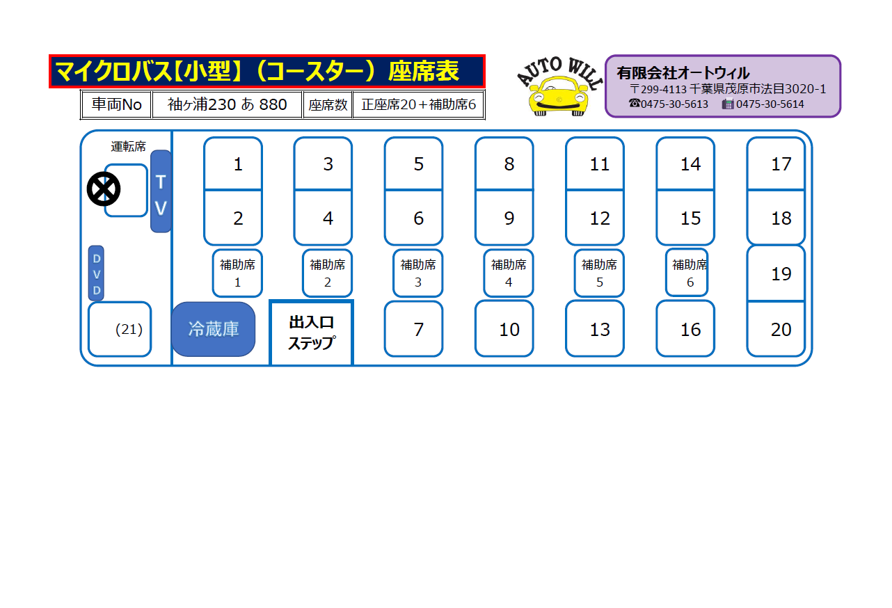 正座席14人+補助席4席